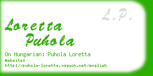 loretta puhola business card
